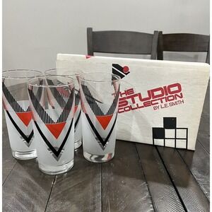 Vintage LE Smith 1980s The Studio Collection  Esprit Glasses Tumblers Retro RARE